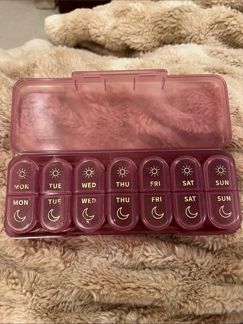 Pink Weekly AM/PM Pill Organizer